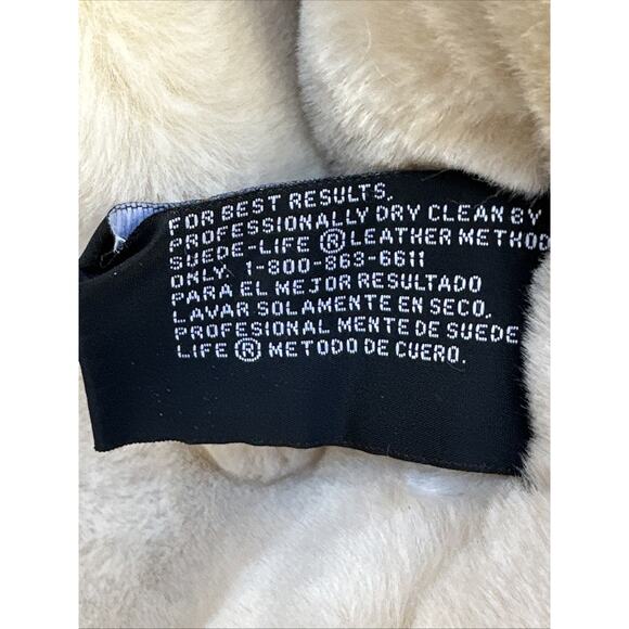 VTG St John’s Bay Brown Leather Pilot Jacket Faux Fur Lining Womens XL Bomber - Picture 4 of 10